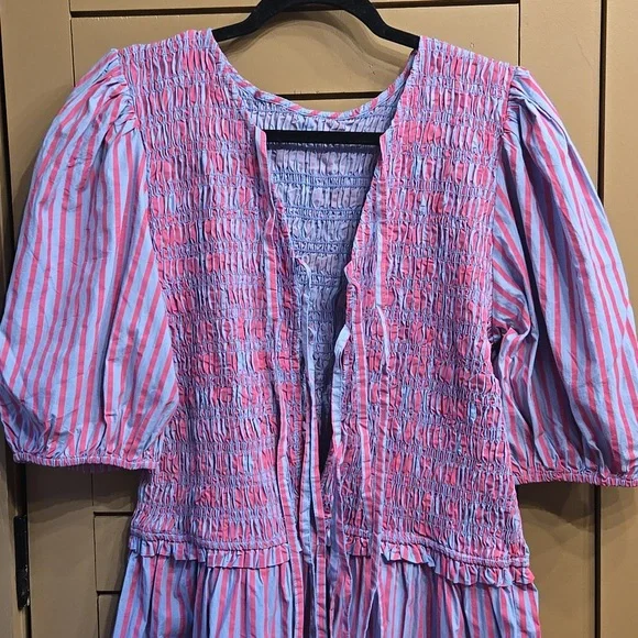 Damson Madder Bluebelle Shirred Mini Dress EU Size 20 /US 16 - Picture 10 of 13